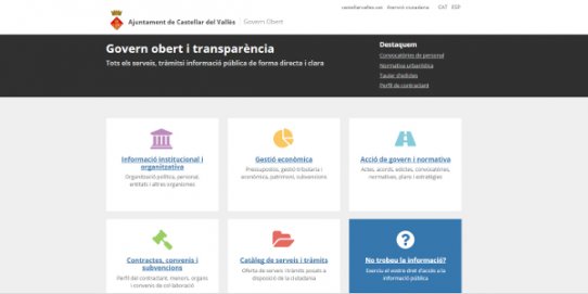 Pàgina principal del nou portal de transparència municipal.