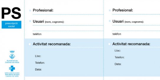 Imatge d'una recepta del projecte de prescripció social.