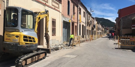 Les obres del carrer de Sant Jaume, en una imatge de fa uns dies.