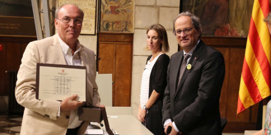 Gabriel Viñas amb el President de la Generalitat, Quim Torra (foto: Rubén Moreno).