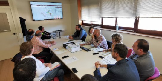 Imatge de la reunió del Centre de Coordinació Municipal (CECOPAL) que es va celebrar la setmana passada.