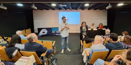 L'alcalde, Ignasi Giménez, en un moment de la seva intervenció a les Jornades.