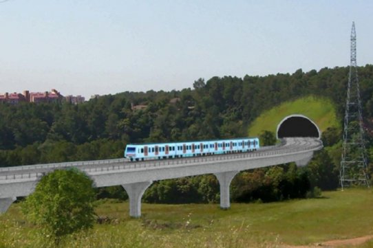 Imatge virtual del tram en viaducte
