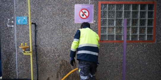 Punt d'extracció de l'aigua regenerada no potable de la depuradora.