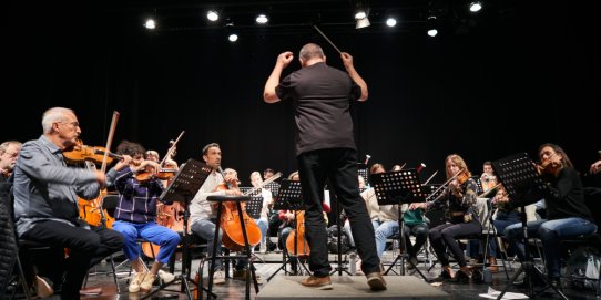 Imatge d'un assaig general anterior de la Kamerata Castellar.