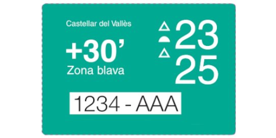 Una imatge del distintiu de zona blava actual.