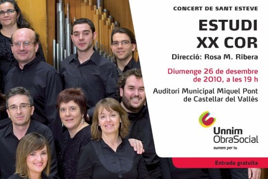 Fragment del cartell del concert que oferirà l'Estudi XX Cor