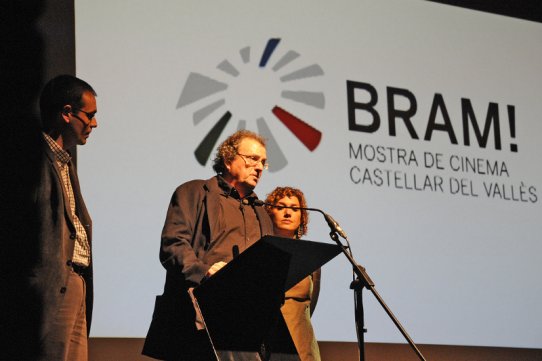 L'alcalde, Ignasi Giménez, i el director de la Mostra, Pere Joan Ventura, durant l'acte inaugural del BRAM! 2011