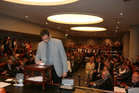 L'alcalde, en un moment del Ple de constitució de la Diputació de la Barcelona