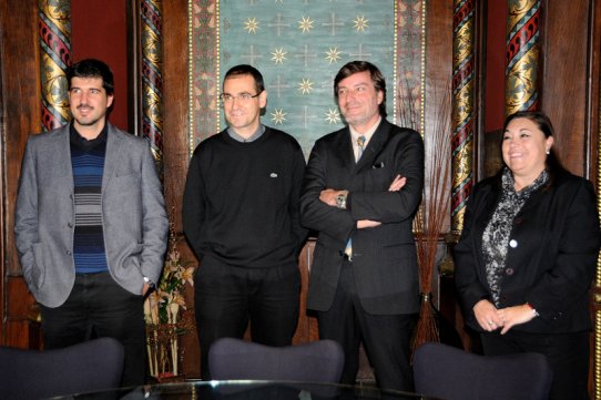 D'esquerra a dreta, Joan Creus, Ignasi Giménez, Francesc Garcia-Planas i Rosa Pons