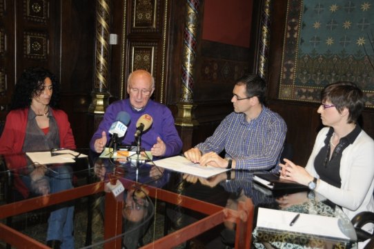 Imatge de la roda de premsa en què s'ha presentat el programa Profit a Castellar