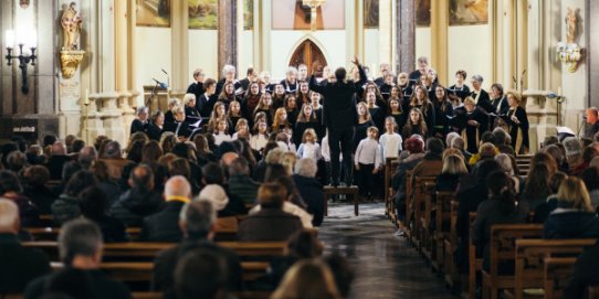 Imatge d'una edició anterior del Concert de Nadal del Cor Sant Esteve i la Coral Xiribec.