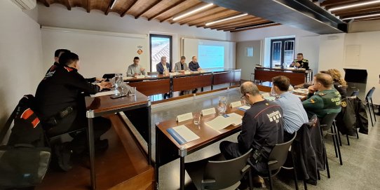 Imatge d'un moment de la reunió de la Junta Local de Seguretat.