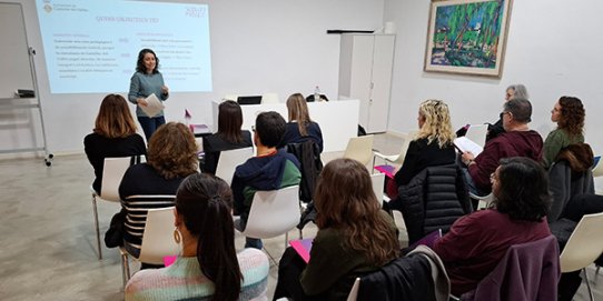 Un moment de la presentació de la Guia per a l’abordatge de les violències masclistes.